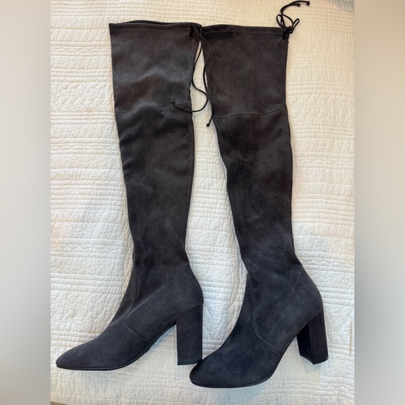 Stuart Weitzman Tieland Suede Over the Knee Boots - Picture 2 of 7